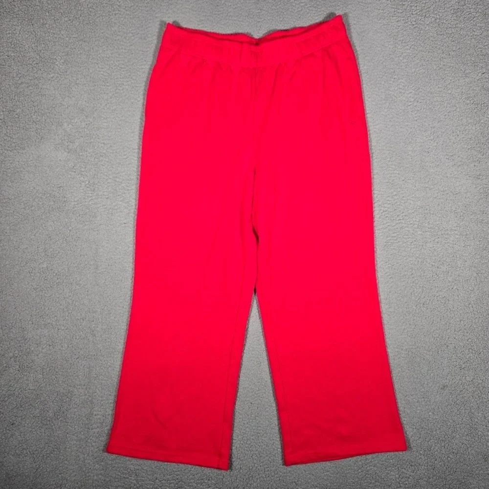 Fabletics Pants Womens XXL 1X Red Year Round Wide Leg Elastic Waist Sweatpants
